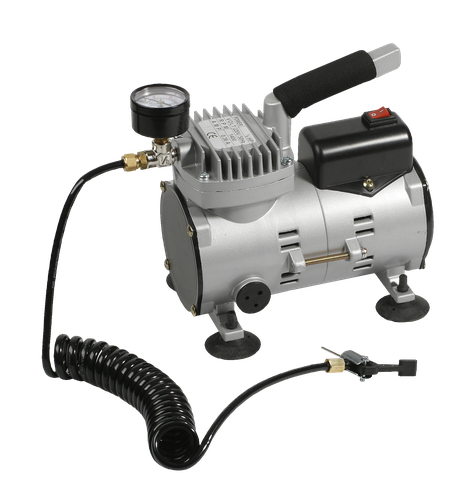 mini air compressor silver